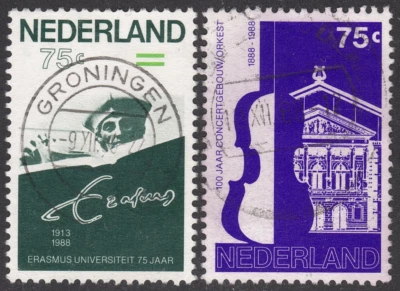 1988 Netherlands SC# 737-738 - Amsterdam Concertgebouw Orchestra - Used -1 - Image 1 of 2