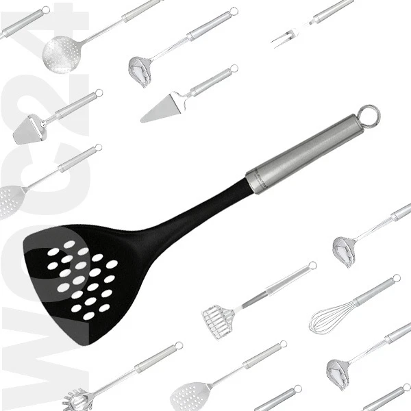 PROFI Wokwender Wok Pfannen Wender Pfannenwender Edelstahl-Kunststoff Schwarz - Bild 1 von 2