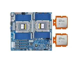 Carte mère Gigabyte MZ73-LM1 avec 2 pièces AMD EPYC GENOA ZEN4 9334 QS CPU SP5 - Photo 1/4