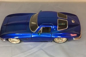 Used Jada 1963 Blue Chevy Corvette Stingray Coupe #90218 Free Shipping - Picture 1 of 14