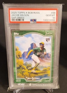 2025 Topps X Bob Ross la gioia del baseball - Jacob Wilson #88 Sap Green /75 (RC) - Foto 1 di 5