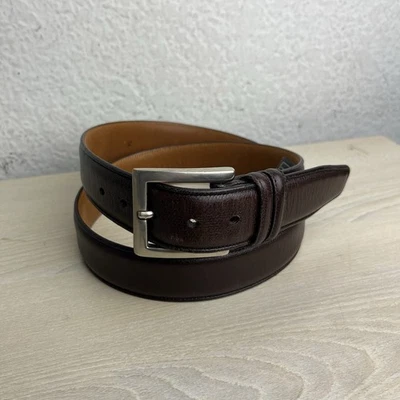 Cinturón Trafalgar Talla 34 Cuero Marrón Vestido Cortina Latón Hebilla Golf Repujado Foto 1 de 4