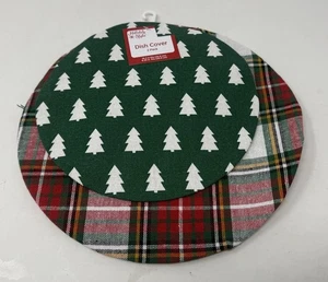 Holiday Style 2er Pack-Weihnachtsbaum & karierte Geschirrhüllen Neu - Bild 1 von 2