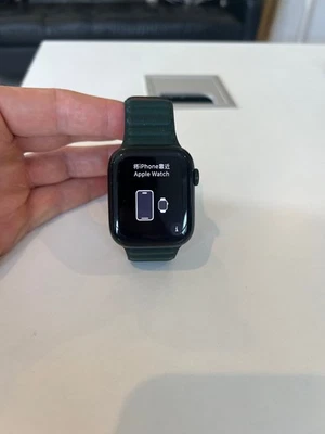 Apple Watch Series 7 45mm Green Aluminum Case with Green leather Band (GPS +... - Image 1 of 4