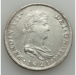 1821-Ga FS GUADALAJARA WAR OF INDEPENDENCE FERDINAND VII 8 REALES NGC AU DETAILS - Picture 1 of 4