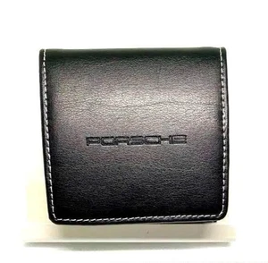 [Sin usar] Estuche para monedas de cuero Porsche tipo caja negro con caja - Imagen 1 de 4