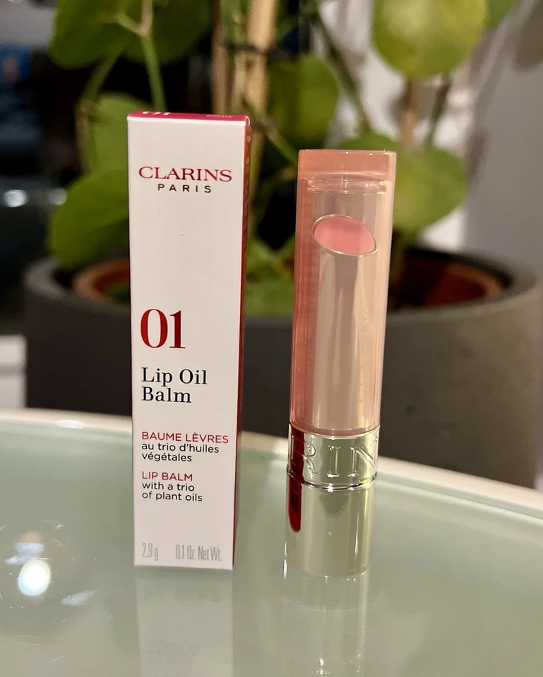 Clarins Lip Oil Balm 01 Pale Pink - Full Size 2.9g - Brand New In Box