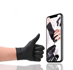 "Guantes de nitrilo desechables sin látex sin polvo limpieza segura para alimentos belleza M" - Imagen 1 de 7