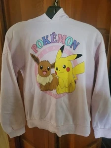 Light Pink Children's Pokémon Pikachu & Eevee Pullover Hoodie, Size XL - Picture 1 of 3
