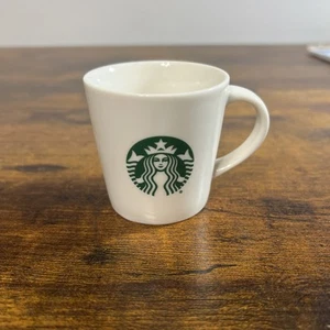 2015 Starbucks 3 oz. White w/Green Siren Logo Espresso Mug Mini Mug - Picture 1 of 6