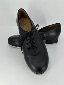 Bloch Youth Blk Leather Lace Up Tap Shoes Sz 7Y Pre-owned - Picture 1 of 17