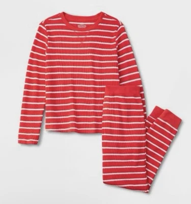 Wondershop Kids Red, White Striped Family Thermal Pajamas Set For Boys & Girls - Image 1 of 4
