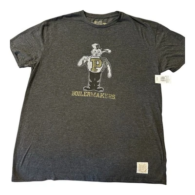 CAMISETA COLEGIAL MARCA RETRO ORIGINAL PURDUE BOILERMAKERS (HOMBRE 2X) Negra NUEVA CON ETIQUETAS Foto 1 de 4