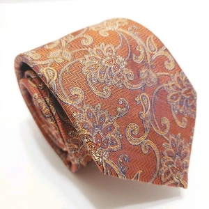 Jos. A. Bank Reserve Men's Silk Necktie Orange Paisley Pattern Jacquard - Picture 1 of 5