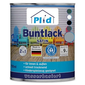 Buntlack 0,75L für ca. 9m² - Sibergrau / Holzfarbe Türenlack Acryllack - Bild 1 von 8