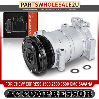 Compresor de aire acondicionado con estilo HT6 y polea de 6 ranuras para Chevy Express 1500 GMC Olds Foto 1 de 4