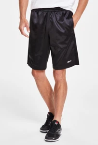 Pantalones cortos de baloncesto Reebok para hombre con panel de malla satinado negros talla L - Imagen 1 de 3