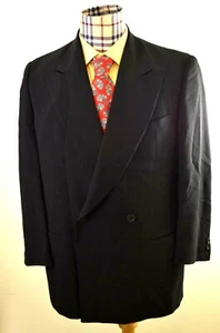 GIORGIO ARMANI Hombre Lana Negro Doble Pecho Deportivo Abrigo Chaqueta 40R - Imagen 1 de 9