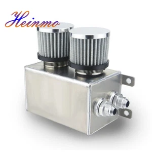 Universal 1.2L Aluminum -10AN AN10 Baffled Oil Catch Can Tank Reservoir Polished - Picture 1 of 8