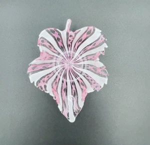 "Cinta de vidrio de arte veneciano rosa italiano plato pequeño en forma de hoja 6,5"X 5""" - Imagen 1 de 16