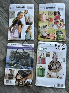 Lunch Bag Backpack Wallet Grocery Totes Acc Patterns Butterick B5054 B5338 UNCUT - Picture 1 of 4