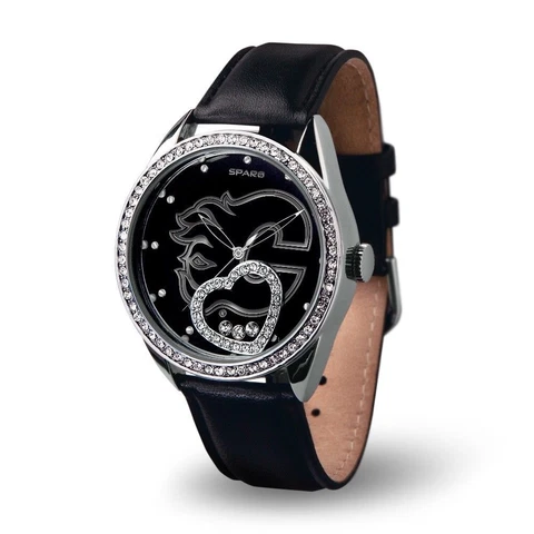 Calgary Flames Ladies Beat Watch Leather Band Woman Women NHL Hockey Cover