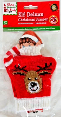 ELVES BEHAVIN' BADLY Maglione natalizio elfo cattivo elfo sullo scaffale accessori oggetti di scena divertenti