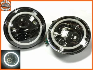 DEFENDER 90 110 Pair Upgrade LED Halo Headlights 40W High / Low Beam 7" - Picture 1 of 4