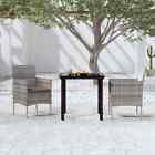 Vidaxl 3 Piece Garden Dining Set With Cushions Grey And Black