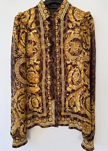 MOVING SALE! ❤❤Beautiful Vintage 2006 VERSACE Baroque dress y Silk Blouse /Shirt - Picture 1 of 11