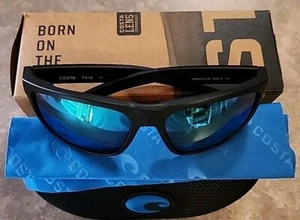 🔥 COSTA DEL MAR 6S9002 FERG - MATTE BLACK/POLARIZED GREEN GLASS LENS SUNGLASSES - Picture 1 of 11