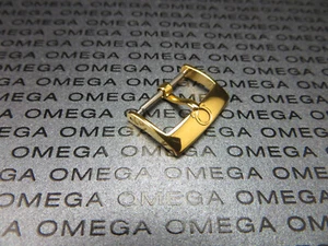 Nuevo 16mm Auténtico OMEGA Acero Inoxidable Hebilla Esmalte Enchapado en Oro 16 mm - Imagen 1 de 2
