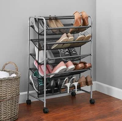 Zapatero de malla metálica de 5 niveles 30 Foto 1 de 3