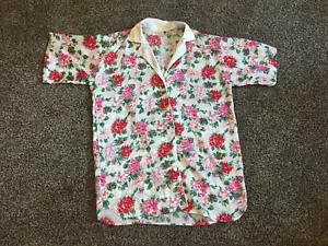 Pijama Floral Sedoso Vintage Victorias Secret Top Etiqueta Dorada Talla P/Rosas Pequeñas - Imagen 1 de 4