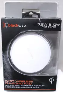 Blackweb 7.5W & 10W White Fast Wireless Charging Pad - iPhone, Samsung, Google - Picture 1 of 3