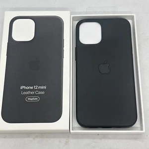 Offizielle Original Apple iPhone 12 Mini Leder Hülle schwarz MHKA3ZM/A Original - Bild 1 von 10