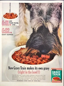 1961 Nuovo Gravy Train Cibo per Cani Fa Il Suo Gravy Pubblicità Stampa Vintage - Foto 1 di 1