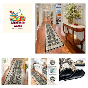 Washable 2x10 Hallway Non Slip Runner Rugs with Rubber Backing Soft Kitchen F... - Picture 1 of 7
