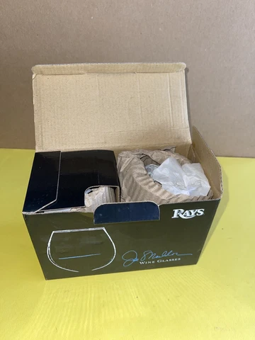 Joe Maddon Tampa Bay Rays Wine Glasses Brand New Stadium Give Away Mint Cover