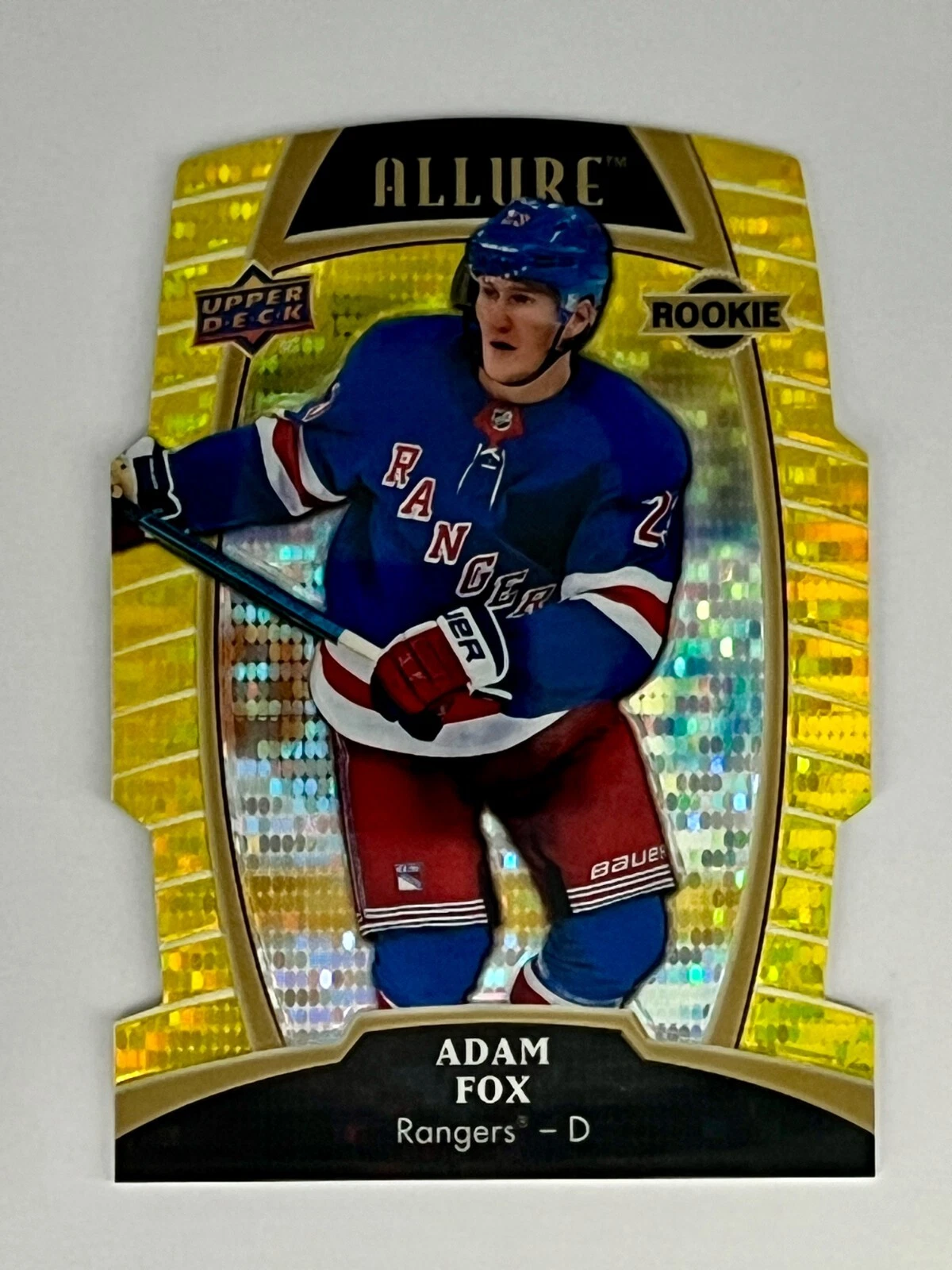 ADAM FOX 19-20 UD ALLURE ROOKIE YELLOW TAXI VARIANT #93 RANGERS