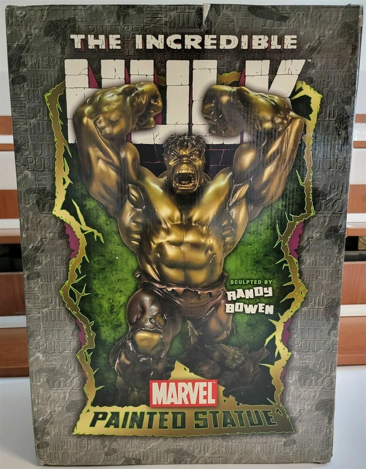 SIGNED By Randy BOWEN Incredible HULK STATUE FAUX BRONZE SIDESHOW Bust Avengers - Image 1 of 4