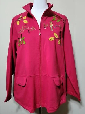 Винтажный Breckenridge женщина размер 2 X кардинал птицы полный молнии толстовка Топ - Изображение 1 из 4