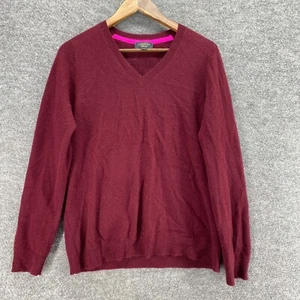 Charter Club Sweater Pullover Men L Large Red Knit Cashmere V-Neck Long Sleeve - Picture 1 of 7