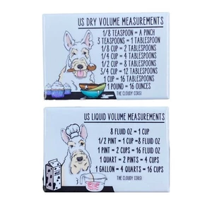 Wheaten Terrier Dog Measuring Chart Magnet Set Kitchen Cooking and Baking Guide - Picture 1 of 12