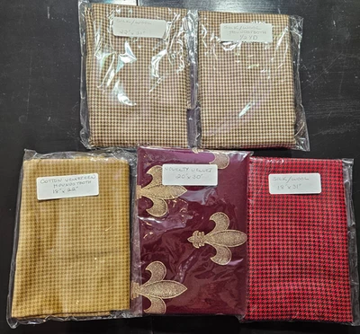 VNTG Lot 5 fabrics, Silk/Wool-1, Cttn/Velvet, Velvet, Silk/Wool-2, Silk/Wool-3 - Image 1 of 4