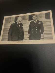Raphael Tuck WWII VE-Day Postcard – King George VI & Winston Churchill - Picture 1 of 3