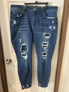 Damenjeans Judy Blau Distressed 20 W - Bild 1 von 3