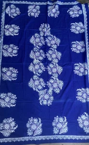 Vintage tablecloth royal blue Hand Block Print Tapestry Throw Cotton 55x79in - Picture 1 of 6