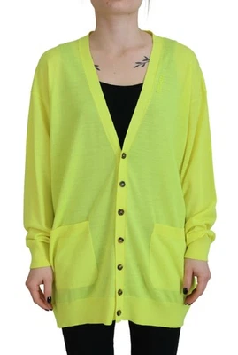 Dsquared² Yellow Wool Knitted Buttoned Cardigan Women's Sweater Authentic - Image 1 of 4