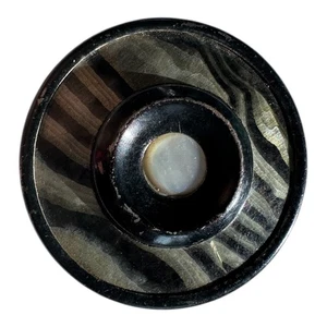 Vintage Art Deco Layered Tight Top Button with Cool Zebra Pattern, Pearl Center - Picture 1 of 2